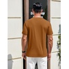 image:imageCOOFANDY Mens Henley Shirts Cotton Short Sleeve Casual TShirt for Men Button Henley Basic Tee Lightweight Summer TopLight Brown