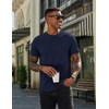 image:imageCOOFANDY Mens Henley Shirts Cotton Short Sleeve Casual TShirt for Men Button Henley Basic Tee Lightweight Summer TopNavy Blue