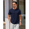 image:imageCOOFANDY Mens Henley Shirts Cotton Short Sleeve Casual TShirt for Men Button Henley Basic Tee Lightweight Summer TopNavy Blue