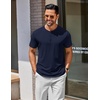 image:imageCOOFANDY Mens Henley Shirts Cotton Short Sleeve Casual TShirt for Men Button Henley Basic Tee Lightweight Summer TopNavy Blue