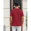 image:imageCOOFANDY Mens Henley Shirts Cotton Short Sleeve Casual TShirt for Men Button Henley Basic Tee Lightweight Summer TopWine Red