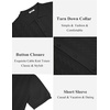 image:imageCOOFANDY Mens Knit Button Down Shirts Short Sleeve Polo Shirt Casual Vintage Summer Beach ShirtsBlack
