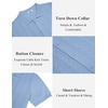 image:imageCOOFANDY Mens Knit Button Down Shirts Short Sleeve Polo Shirt Casual Vintage Summer Beach ShirtsClear Blue