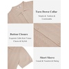 image:imageCOOFANDY Mens Knit Button Down Shirts Short Sleeve Polo Shirt Casual Vintage Summer Beach ShirtsCream