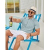 image:imageCOOFANDY Mens Knit Button Down Shirts Short Sleeve Polo Shirt Casual Vintage Summer Beach ShirtsIce Green
