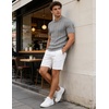 image:imageCOOFANDY Mens Knit Button Down Shirts Short Sleeve Polo Shirt Casual Vintage Summer Beach ShirtsLight Gray