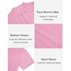 image:imageCOOFANDY Mens Knit Button Down Shirts Short Sleeve Polo Shirt Casual Vintage Summer Beach ShirtsPink
