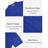 image:imageCOOFANDY Mens Knit Button Down Shirts Short Sleeve Polo Shirt Casual Vintage Summer Beach ShirtsRoyal Blue
