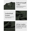 image:imageCOOFANDY Mens Knit Polo Shirts Short Sleeve Textured Polo Shirt VNeck Casual Stretch Summer Golf TopsDark Green