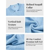image:imageCOOFANDY Mens Knit Polo Shirts Short Sleeve Textured Polo Shirt VNeck Casual Stretch Summer Golf TopsLight Blue