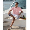 image:imageCOOFANDY Mens Knit Polo Shirts Short Sleeve Textured Polo Shirt VNeck Casual Stretch Summer Golf TopsLotus Pink