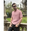 image:imageCOOFANDY Mens Knit Polo Shirts Short Sleeve Textured Polo Shirt VNeck Casual Stretch Summer Golf TopsLotus Pink
