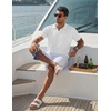 image:imageCOOFANDY Mens Knit Polo Shirts Short Sleeve Textured Polo Shirt VNeck Casual Stretch Summer Golf TopsWhite