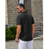 image:imageCOOFANDY Mens Linen Shirts Short Sleeve Button Down Shirt Casual Summer Beach Shirts with PocketBlack