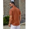 image:imageCOOFANDY Mens Linen Shirts Short Sleeve Button Down Shirt Casual Summer Beach Shirts with PocketCaramel