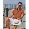 image:imageCOOFANDY Mens Linen Shirts Short Sleeve Button Down Shirt Casual Summer Beach Shirts with PocketCaramel
