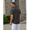 image:imageCOOFANDY Mens Linen Shirts Short Sleeve Button Down Shirt Casual Summer Beach Shirts with PocketDark Gray
