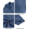 image:imageCOOFANDY Mens Linen Shirts Short Sleeve Button Down Shirt Casual Summer Beach Shirts with PocketDenim Blue