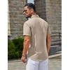 image:imageCOOFANDY Mens Linen Shirts Short Sleeve Button Down Shirt Casual Summer Beach Shirts with PocketKhaki