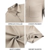 image:imageCOOFANDY Mens Linen Shirts Short Sleeve Button Down Shirt Casual Summer Beach Shirts with PocketKhaki