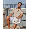 image:imageCOOFANDY Mens Linen Shirts Short Sleeve Button Down Shirt Casual Summer Beach Shirts with PocketKhaki