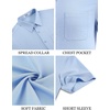 image:imageCOOFANDY Mens Linen Shirts Short Sleeve Button Down Shirt Casual Summer Beach Shirts with PocketLight Blue