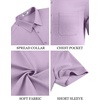 image:imageCOOFANDY Mens Linen Shirts Short Sleeve Button Down Shirt Casual Summer Beach Shirts with PocketLight Purple