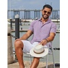 image:imageCOOFANDY Mens Linen Shirts Short Sleeve Button Down Shirt Casual Summer Beach Shirts with PocketLight Purple