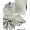 image:imageCOOFANDY Mens Linen Shirts Short Sleeve Button Down Shirt Casual Summer Beach Shirts with PocketSage Green