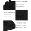 image:imageCOOFANDY Mens Linen Shirts Short Sleeve Casual Button Down Shirts Beach Summer Wedding TopsBlack