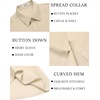 image:imageCOOFANDY Mens Linen Shirts Short Sleeve Casual Button Down Shirts Beach Summer Wedding TopsDark Khaki