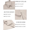 image:imageCOOFANDY Mens Linen Shirts Short Sleeve Casual Button Down Shirts Beach Summer Wedding TopsLight Khaki