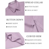 image:imageCOOFANDY Mens Linen Shirts Short Sleeve Casual Button Down Shirts Beach Summer Wedding TopsLight Purple