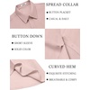 image:imageCOOFANDY Mens Linen Shirts Short Sleeve Casual Button Down Shirts Beach Summer Wedding TopsPink