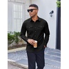 image:imageCOOFANDY Mens Long Sleeve Button Down Work Shirt with Flap PocketsBlack