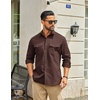 image:imageCOOFANDY Mens Long Sleeve Button Down Work Shirt with Flap PocketsBrown