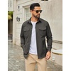 image:imageCOOFANDY Mens Long Sleeve Button Down Work Shirt with Flap PocketsDark Green