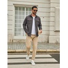 image:imageCOOFANDY Mens Long Sleeve Button Down Work Shirt with Flap PocketsDark Grey