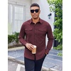image:imageCOOFANDY Mens Long Sleeve Button Down Work Shirt with Flap PocketsDark Red