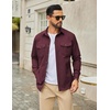 image:imageCOOFANDY Mens Long Sleeve Button Down Work Shirt with Flap PocketsDark Red