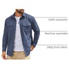 image:imageCOOFANDY Mens Long Sleeve Button Down Work Shirt with Flap PocketsGrey Blue