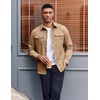 image:imageCOOFANDY Mens Long Sleeve Button Down Work Shirt with Flap PocketsKakhi
