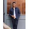image:imageCOOFANDY Mens Long Sleeve Button Down Work Shirt with Flap PocketsNavy Blue