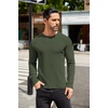 image:imageCOOFANDY Mens Long Sleeve Shirts Thermal TShirt Slim Fit Crewneck Sweater Knitted Pullover ShirtArmy Green