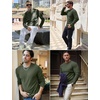 image:imageCOOFANDY Mens Long Sleeve Shirts Thermal TShirt Slim Fit Crewneck Sweater Knitted Pullover ShirtArmy Green