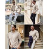 image:imageCOOFANDY Mens Long Sleeve Shirts Thermal TShirt Slim Fit Crewneck Sweater Knitted Pullover ShirtBeige