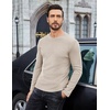 image:imageCOOFANDY Mens Long Sleeve Shirts Thermal TShirt Slim Fit Crewneck Sweater Knitted Pullover ShirtBeige