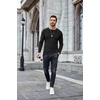 image:imageCOOFANDY Mens Long Sleeve Shirts Thermal TShirt Slim Fit Crewneck Sweater Knitted Pullover ShirtBlack