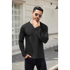 image:imageCOOFANDY Mens Long Sleeve Shirts Thermal TShirt Slim Fit Crewneck Sweater Knitted Pullover ShirtBlack
