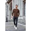 image:imageCOOFANDY Mens Long Sleeve Shirts Thermal TShirt Slim Fit Crewneck Sweater Knitted Pullover ShirtBrown